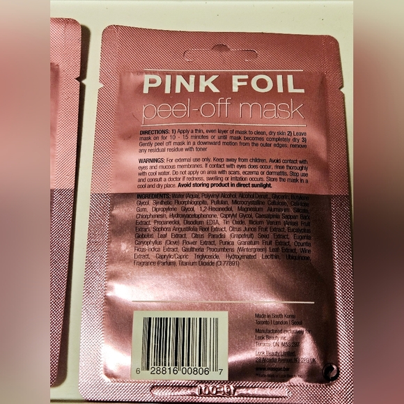 NWT 》2× MASQUE BAR PINK FOIL PEEL OFF MASKS! - Picture 6 of 7